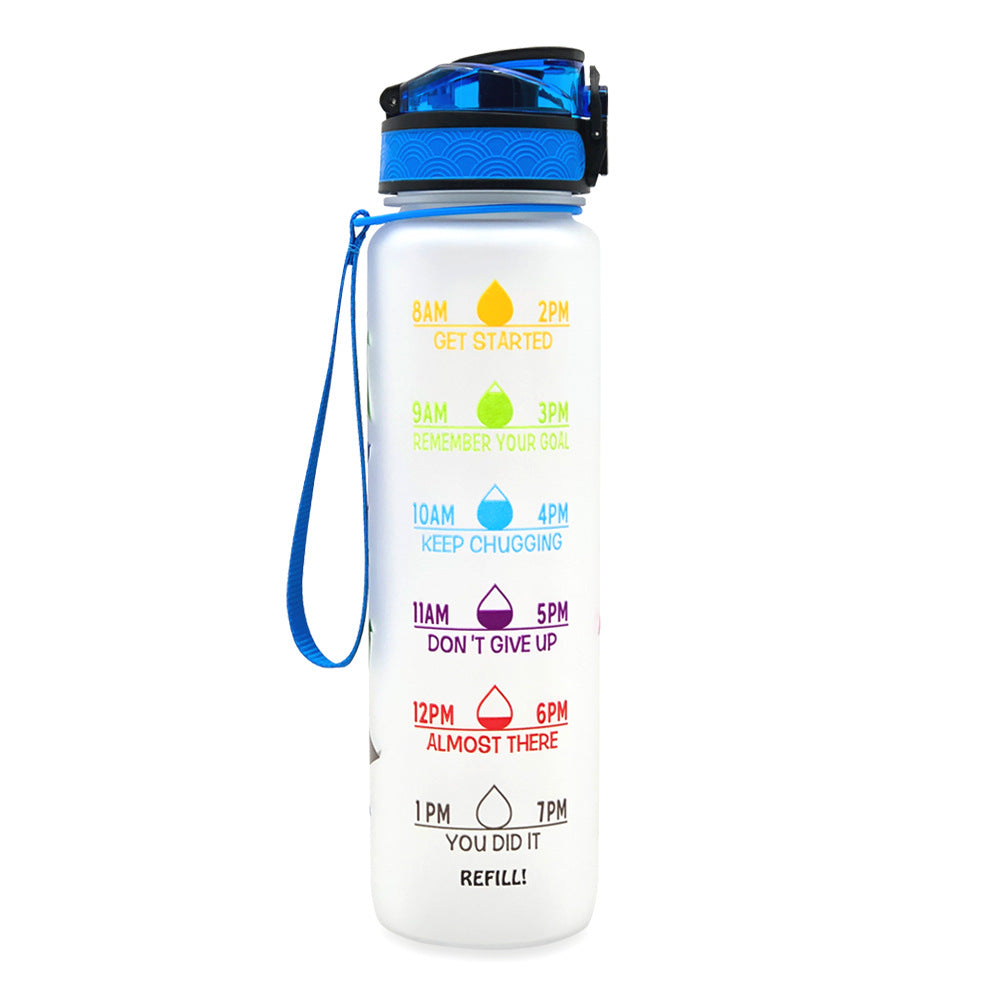1L Frosted Gradient Sports Water Bottle