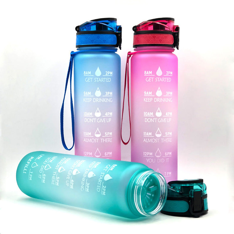 1L Frosted Gradient Sports Water Bottle