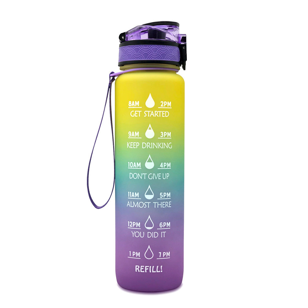 1L Frosted Gradient Sports Water Bottle