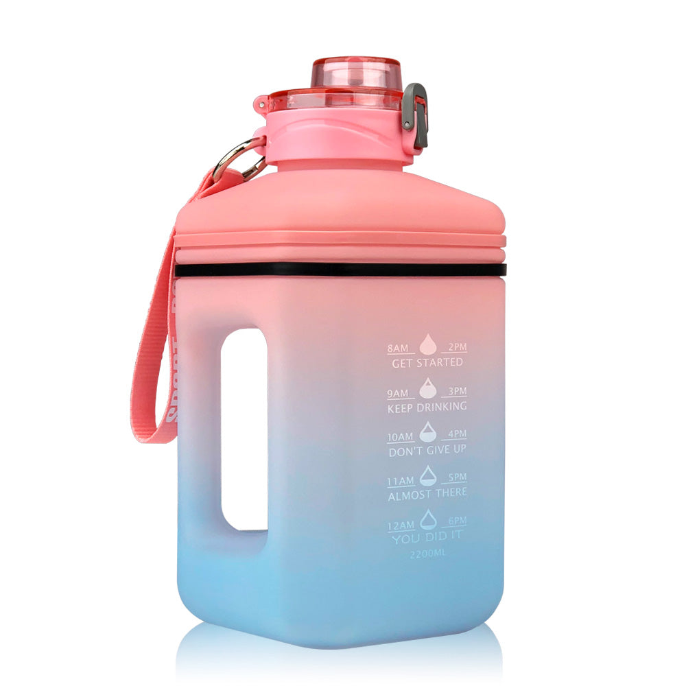2.2L Heat-Resistant Frosted Gradient Sports Water Bottle