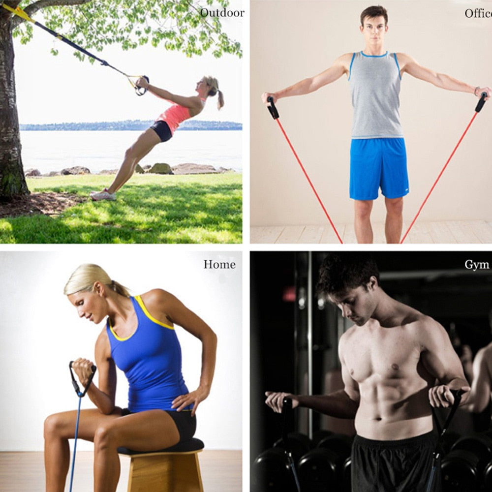 120cm Yoga Pull Rope Elastic Resistance Bands