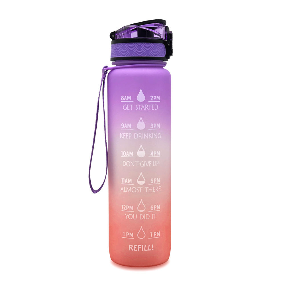 1L Frosted Gradient Sports Water Bottle