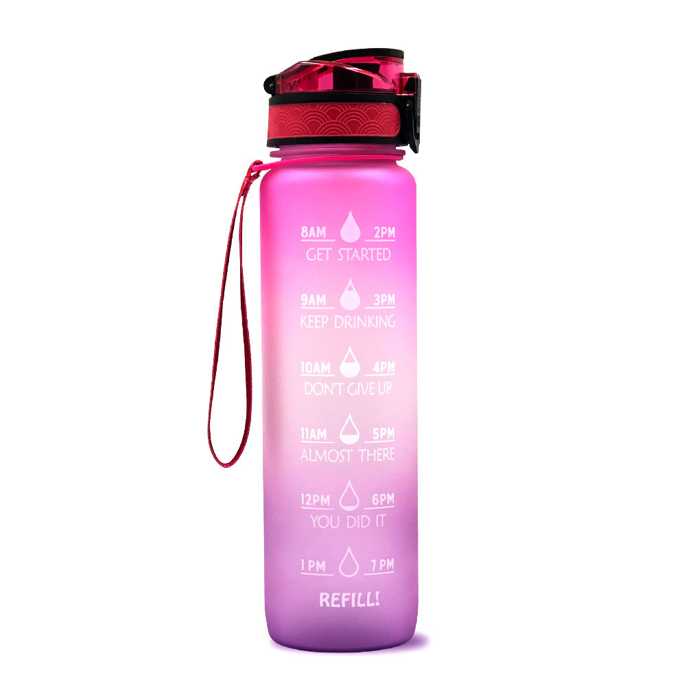 1L Frosted Gradient Sports Water Bottle
