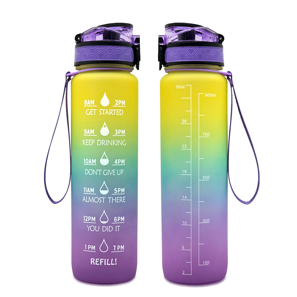 1L Frosted Gradient Sports Water Bottle
