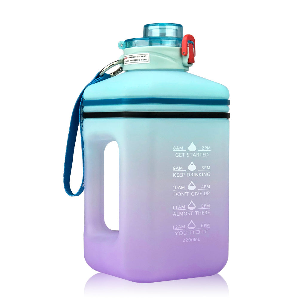 2.2L Heat-Resistant Frosted Gradient Sports Water Bottle