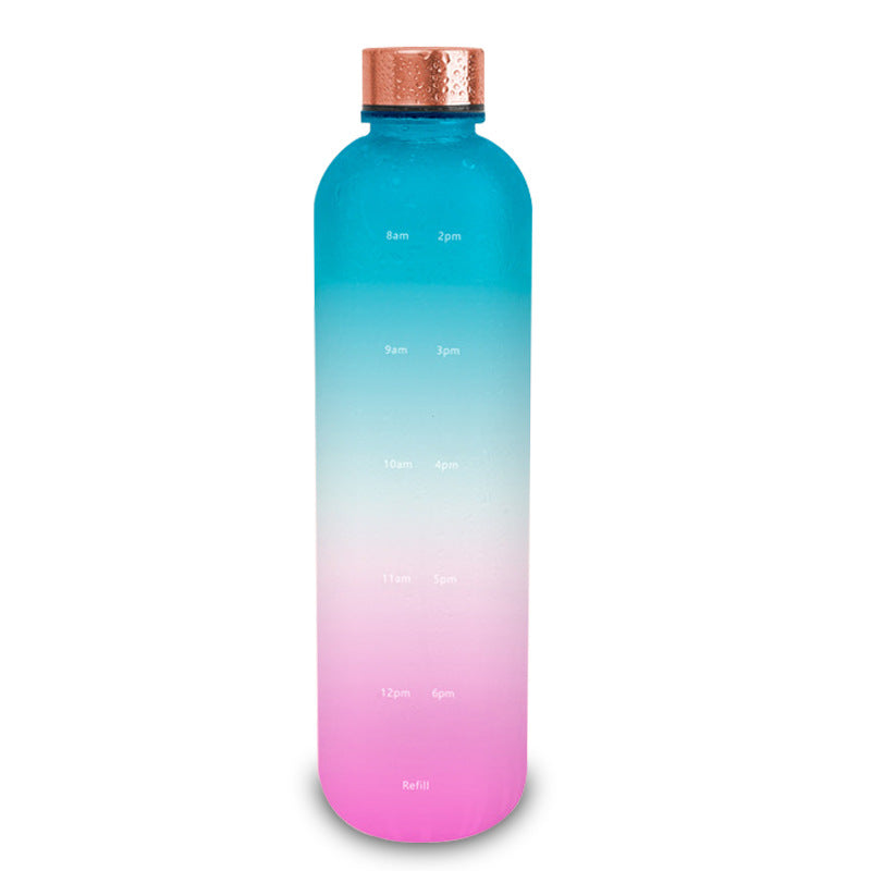 Frosted Gradient Sports Water Bottle 1L