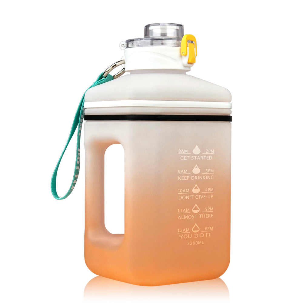 2.2L Heat-Resistant Frosted Gradient Sports Water Bottle