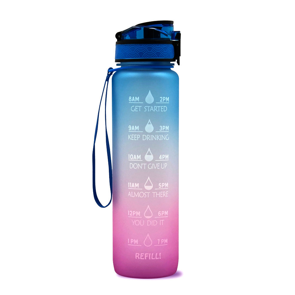 1L Frosted Gradient Sports Water Bottle
