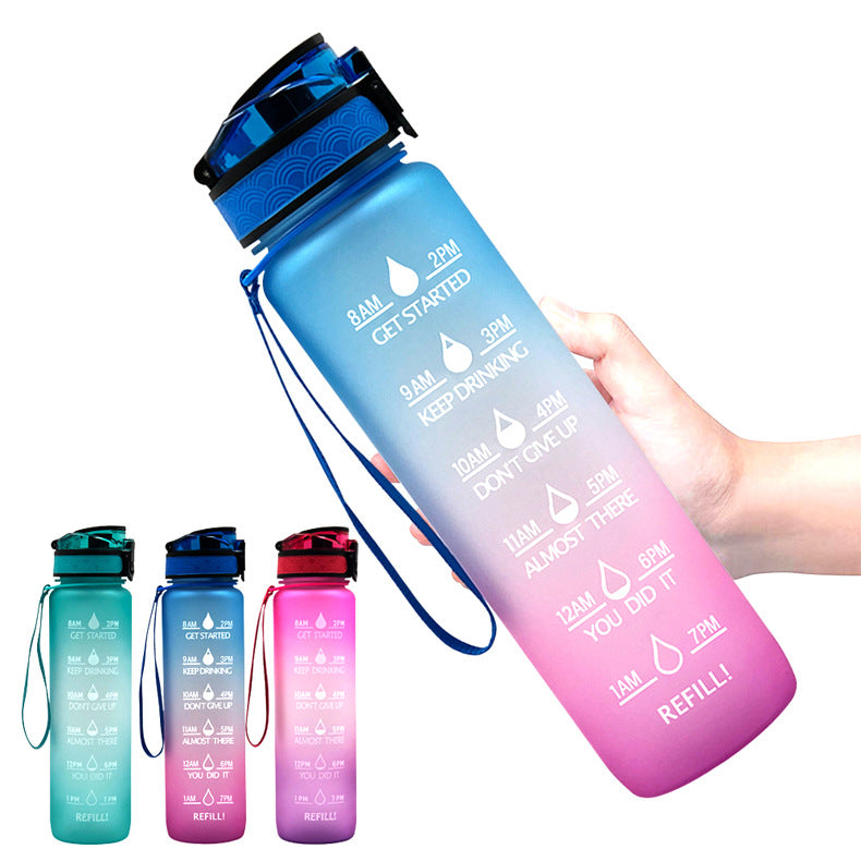1L Tritan Frosted Gradient Sports Water Bottle