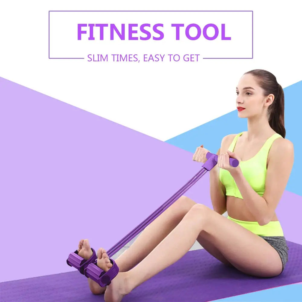 Gum 4 Tube Resistance Bands Latex Pedal Pull Rope