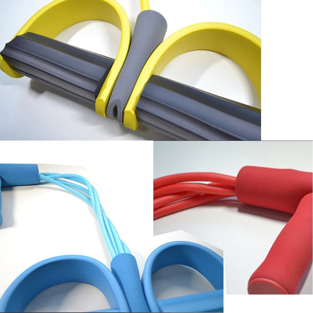 Gum 4 Tube Resistance Bands Latex Pedal Pull Rope