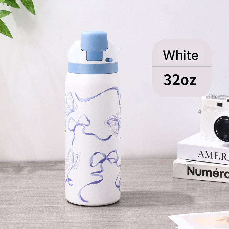 Stainless Steel Insulated Floral Pattern Bottle