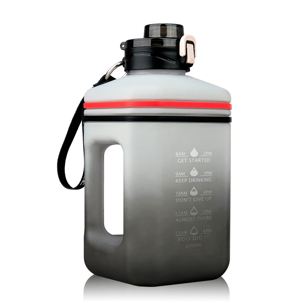 2.2L Heat-Resistant Frosted Gradient Sports Water Bottle