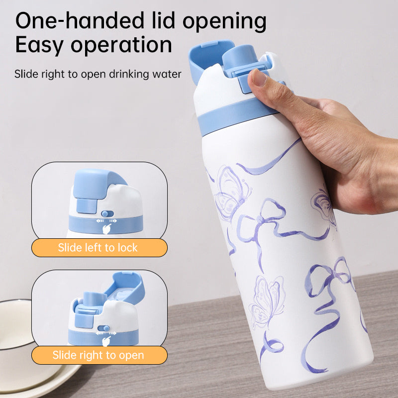 Stainless Steel Insulated Floral Pattern Bottle